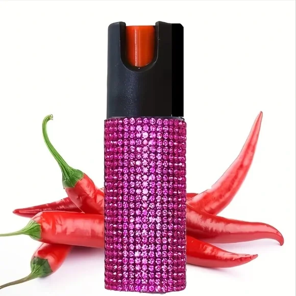 Rhinestone Protective Spray Keychain - Picture 2 of 7